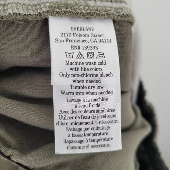 Everlane The Easy Short Organic Cotton Stretch Twill Elastic Waist Green Size M - Picture 8 of 10